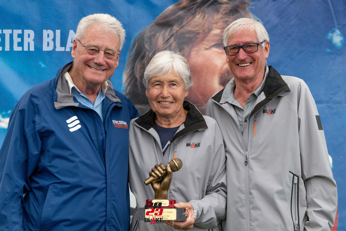 John and Linda Parrish receiving the Peter Montgomery Trophy